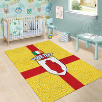 Personalized Ireland Ulster Area Rug Ulaidh Flag With Celtic Patern