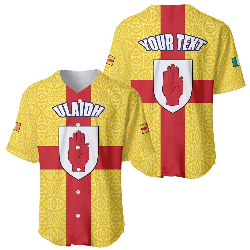Personalized Ireland Ulster Baseball Jersey Ulaidh Flag With Celtic Patern
