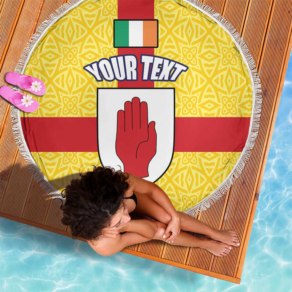 Personalized Ireland Ulster Beach Blanket Ulaidh Flag With Celtic Patern