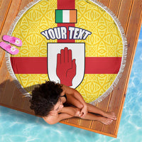 Personalized Ireland Ulster Beach Blanket Ulaidh Flag With Celtic Patern