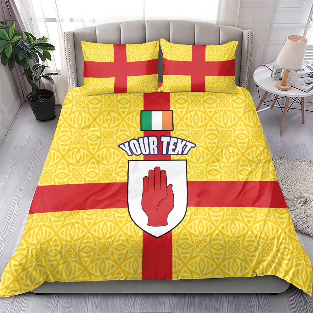 Personalized Ireland Ulster Bedding Set Ulaidh Flag With Celtic Patern
