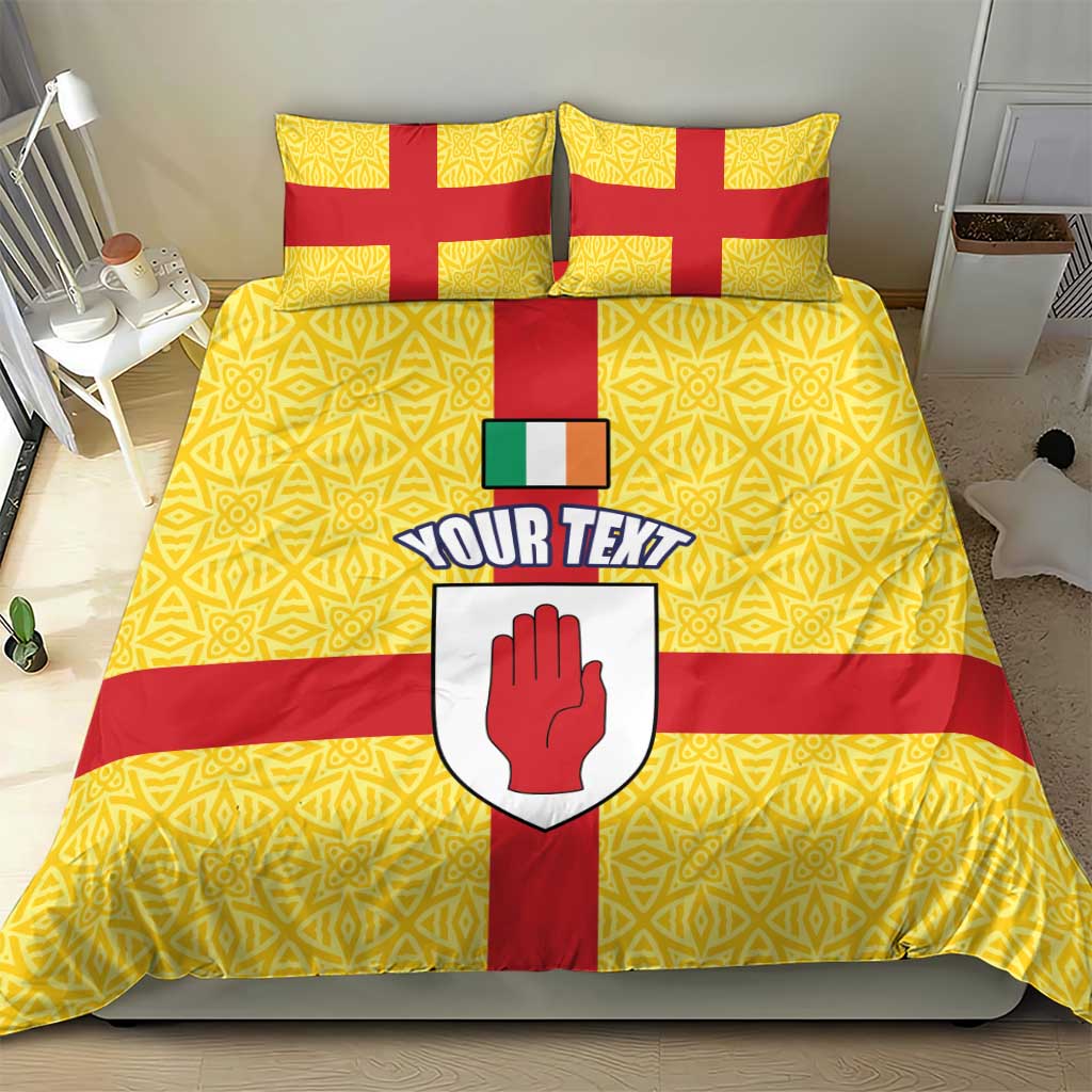 Personalized Ireland Ulster Bedding Set Ulaidh Flag With Celtic Patern