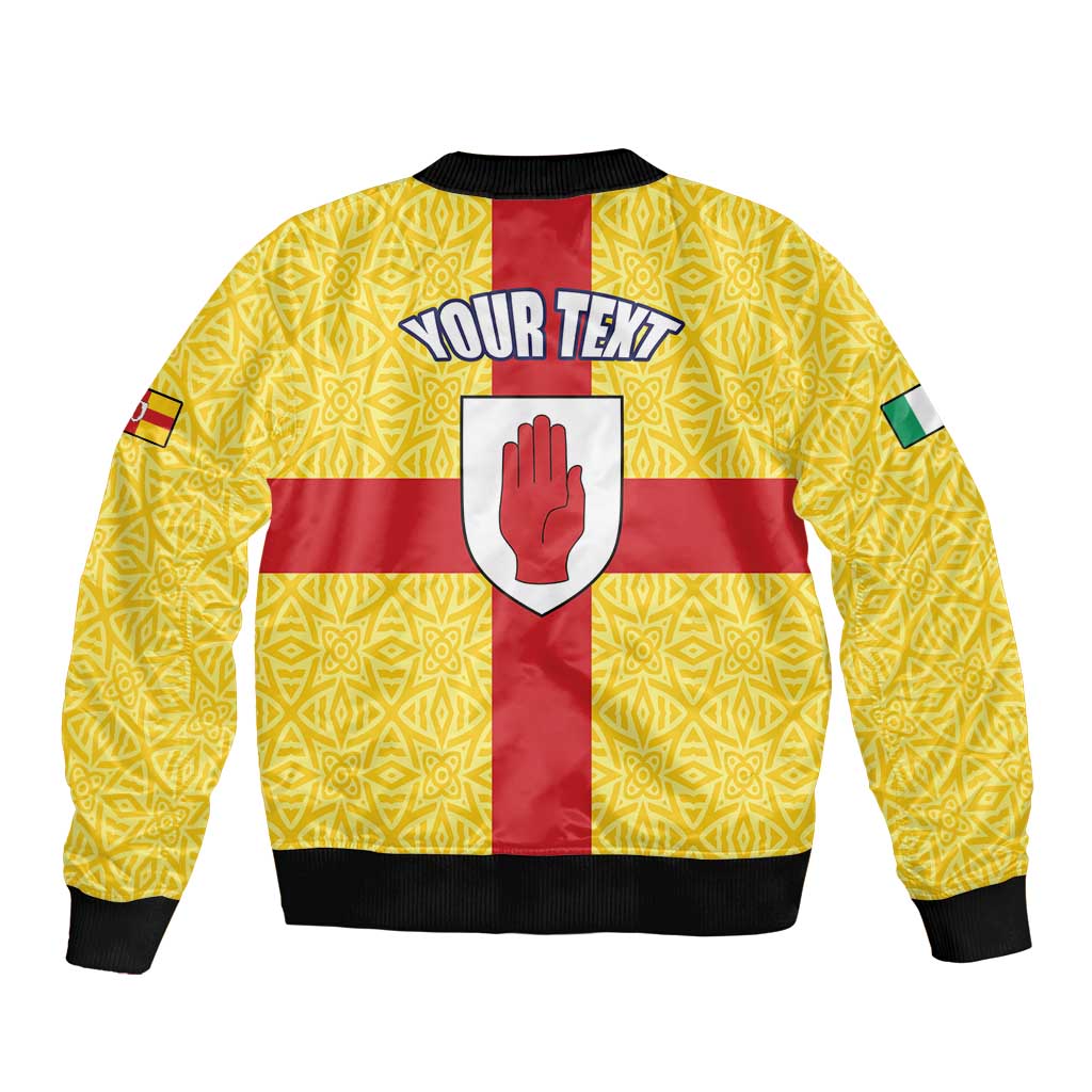 Personalized Ireland Ulster Bomber Jacket Ulaidh Flag With Celtic Patern