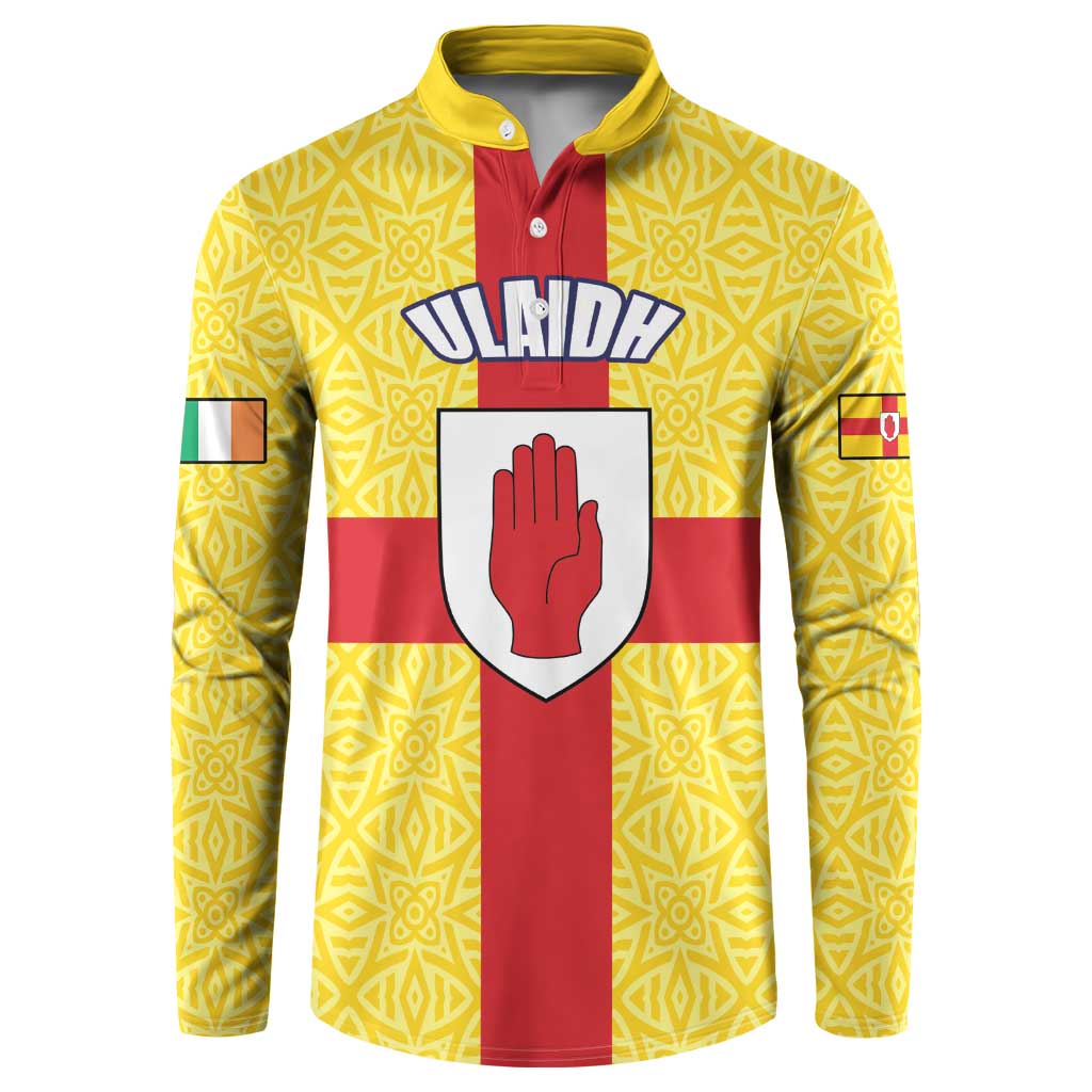 Personalized Ireland Ulster Button Sweatshirt Ulaidh Flag With Celtic Patern