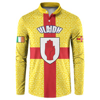 Personalized Ireland Ulster Button Sweatshirt Ulaidh Flag With Celtic Patern