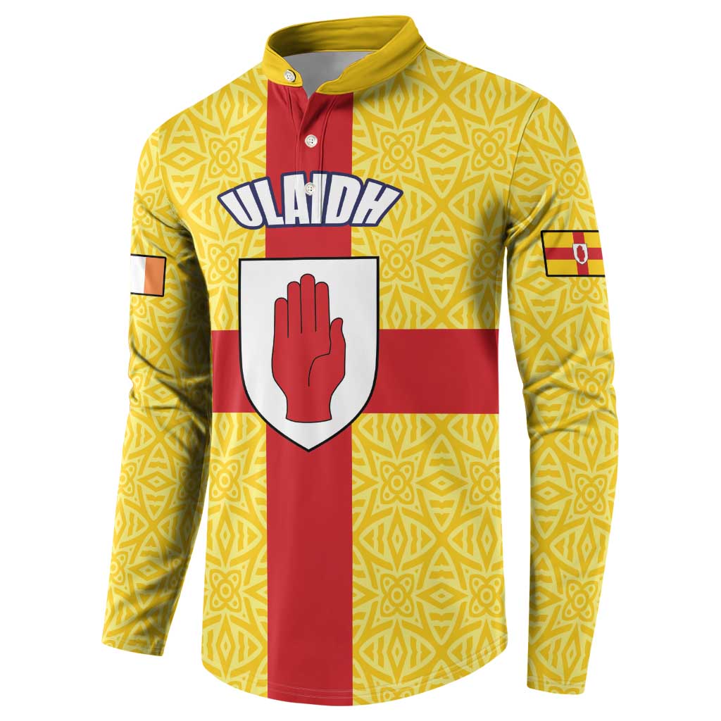 Personalized Ireland Ulster Button Sweatshirt Ulaidh Flag With Celtic Patern