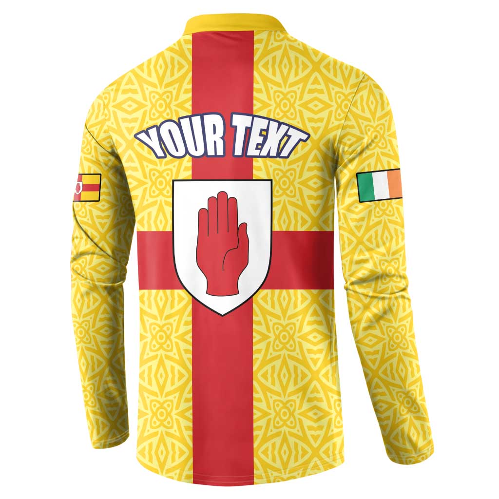 Personalized Ireland Ulster Button Sweatshirt Ulaidh Flag With Celtic Patern