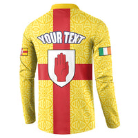 Personalized Ireland Ulster Button Sweatshirt Ulaidh Flag With Celtic Patern