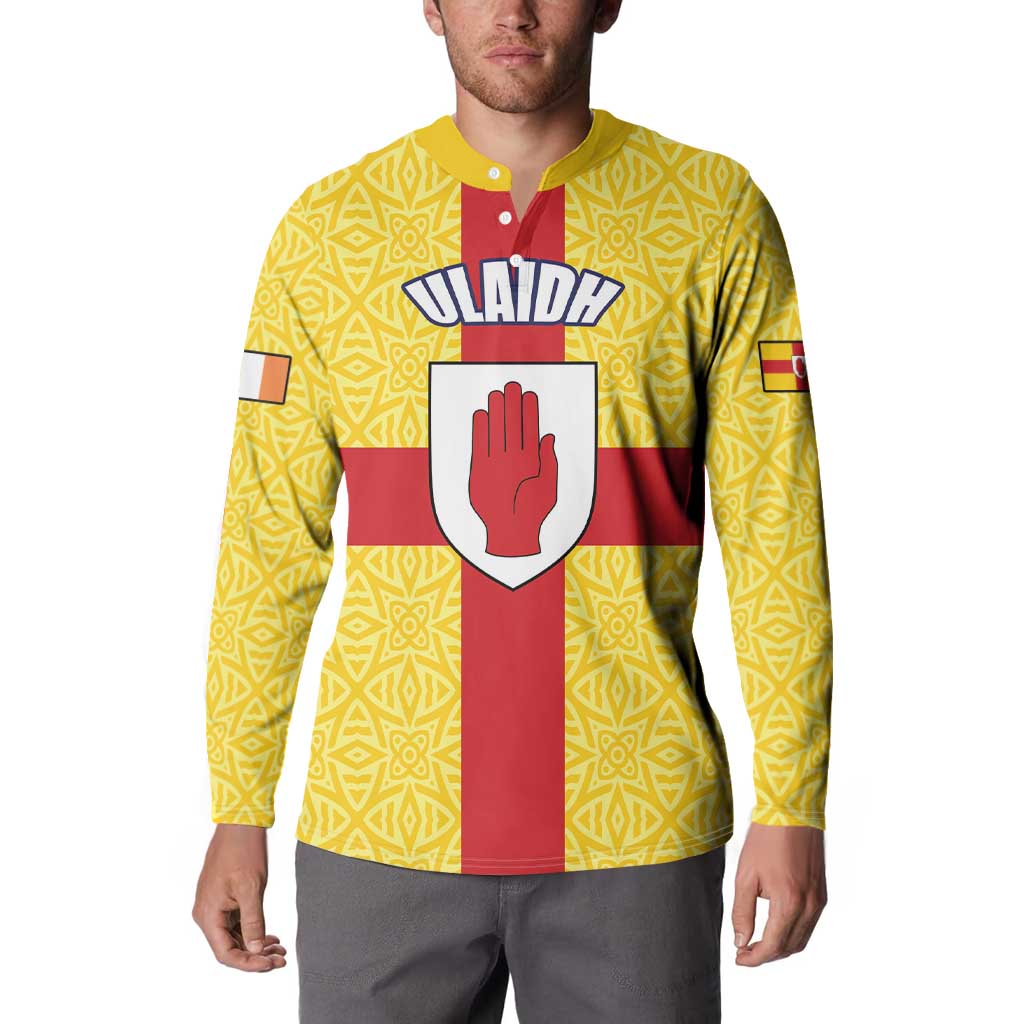 Personalized Ireland Ulster Button Sweatshirt Ulaidh Flag With Celtic Patern