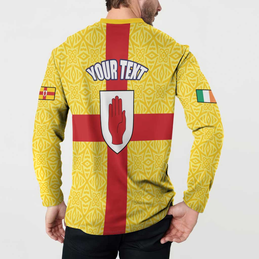 Personalized Ireland Ulster Button Sweatshirt Ulaidh Flag With Celtic Patern