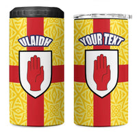 Personalized Ireland Ulster 4 in 1 Can Cooler Tumbler Ulaidh Flag With Celtic Patern