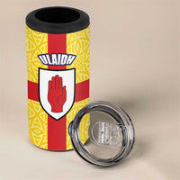 Personalized Ireland Ulster 4 in 1 Can Cooler Tumbler Ulaidh Flag With Celtic Patern