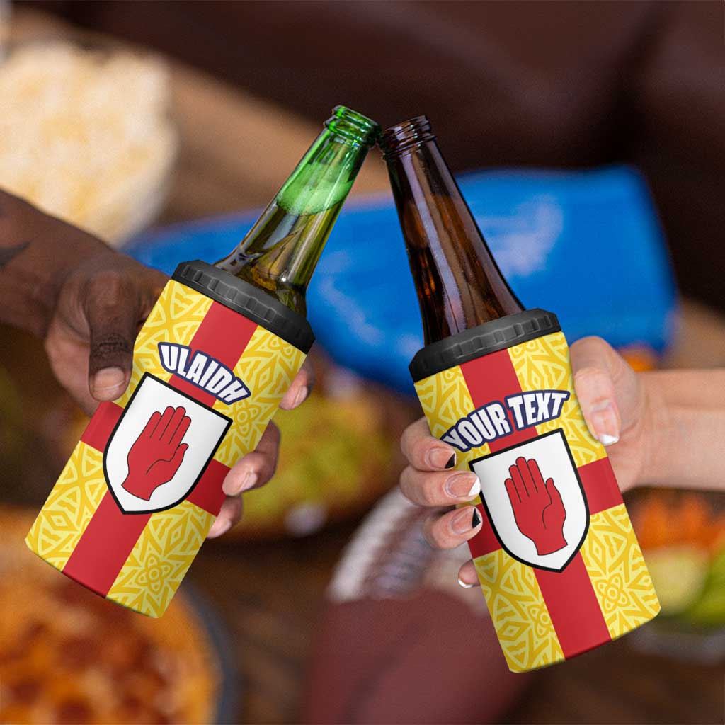 Personalized Ireland Ulster 4 in 1 Can Cooler Tumbler Ulaidh Flag With Celtic Patern