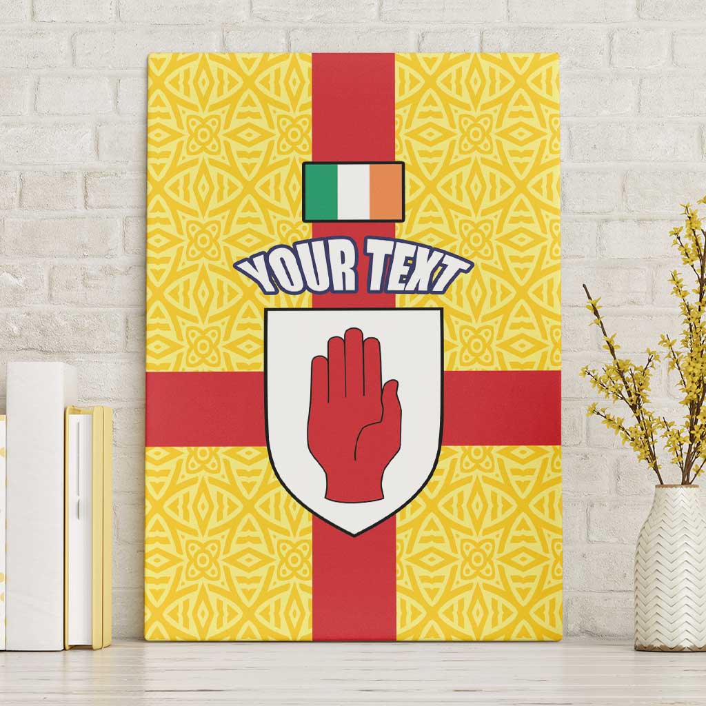 Personalized Ireland Ulster Canvas Wall Art Ulaidh Flag With Celtic Patern