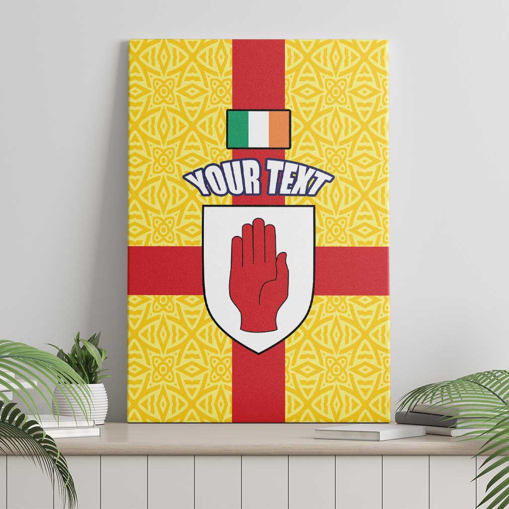 Personalized Ireland Ulster Canvas Wall Art Ulaidh Flag With Celtic Patern