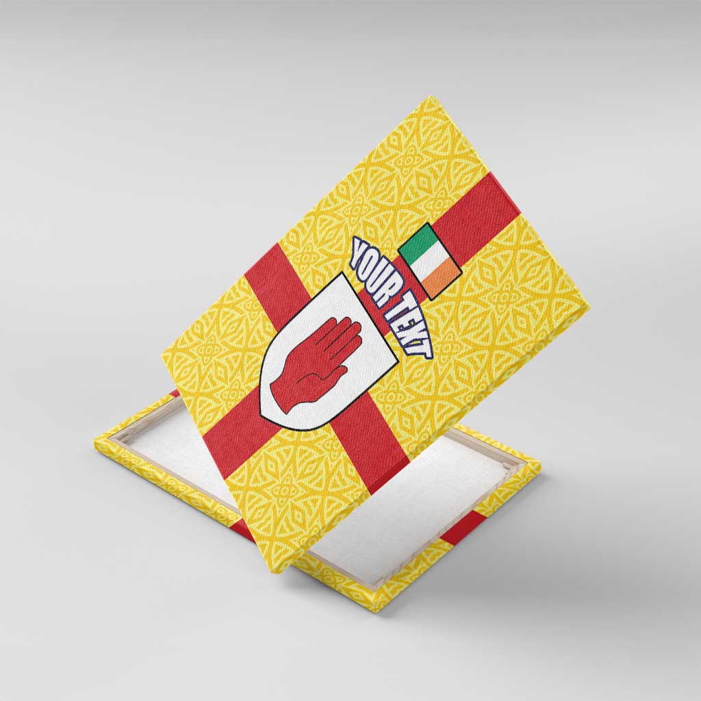 Personalized Ireland Ulster Canvas Wall Art Ulaidh Flag With Celtic Patern