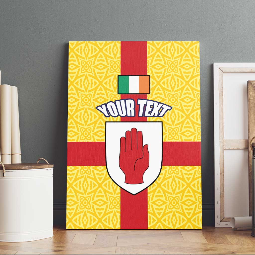 Personalized Ireland Ulster Canvas Wall Art Ulaidh Flag With Celtic Patern