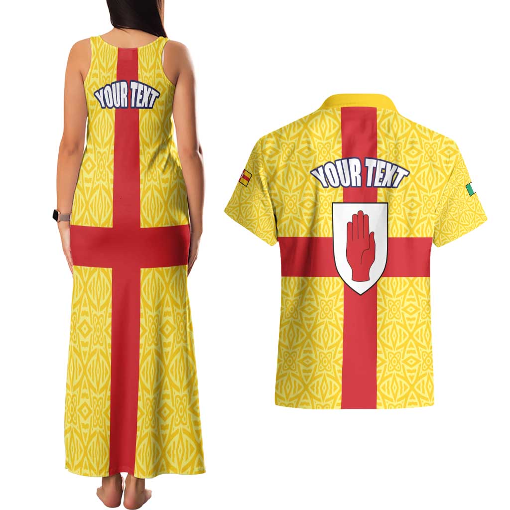Personalized Ireland Ulster Couples Matching Tank Maxi Dress and Hawaiian Shirt Ulaidh Flag With Celtic Patern