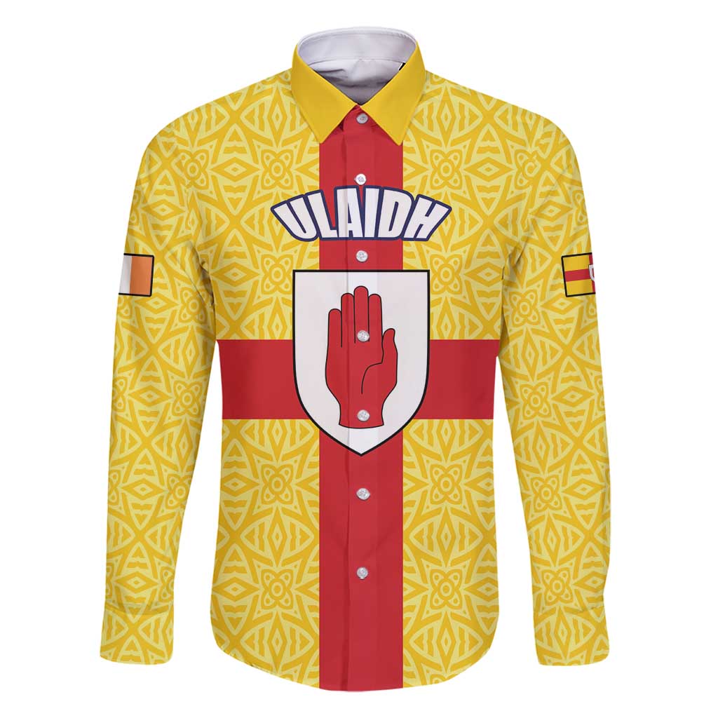 Personalized Ireland Ulster Family Matching Long Sleeve Bodycon Dress and Hawaiian Shirt Ulaidh Flag With Celtic Patern