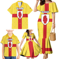 Personalized Ireland Ulster Family Matching Mermaid Dress and Hawaiian Shirt Ulaidh Flag With Celtic Patern