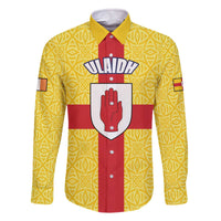 Personalized Ireland Ulster Family Matching Off The Shoulder Long Sleeve Dress and Hawaiian Shirt Ulaidh Flag With Celtic Patern