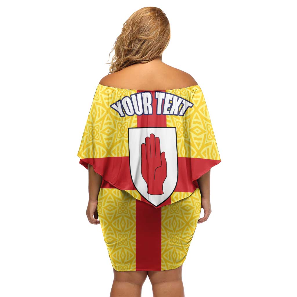 Personalized Ireland Ulster Family Matching Off Shoulder Short Dress and Hawaiian Shirt Ulaidh Flag With Celtic Patern