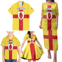 Personalized Ireland Ulster Family Matching Puletasi and Hawaiian Shirt Ulaidh Flag With Celtic Patern