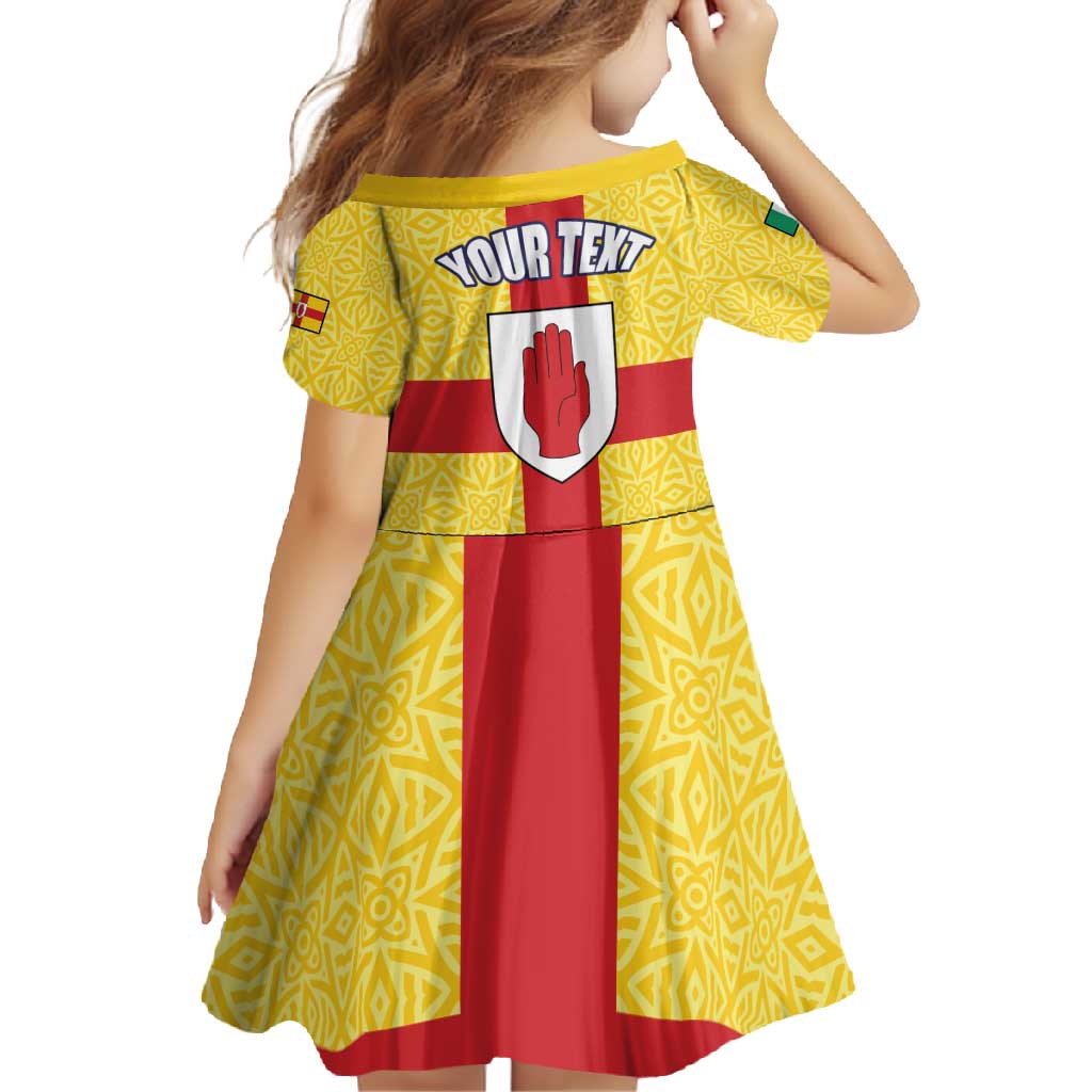 Personalized Ireland Ulster Family Matching Short Sleeve Bodycon Dress and Hawaiian Shirt Ulaidh Flag With Celtic Patern