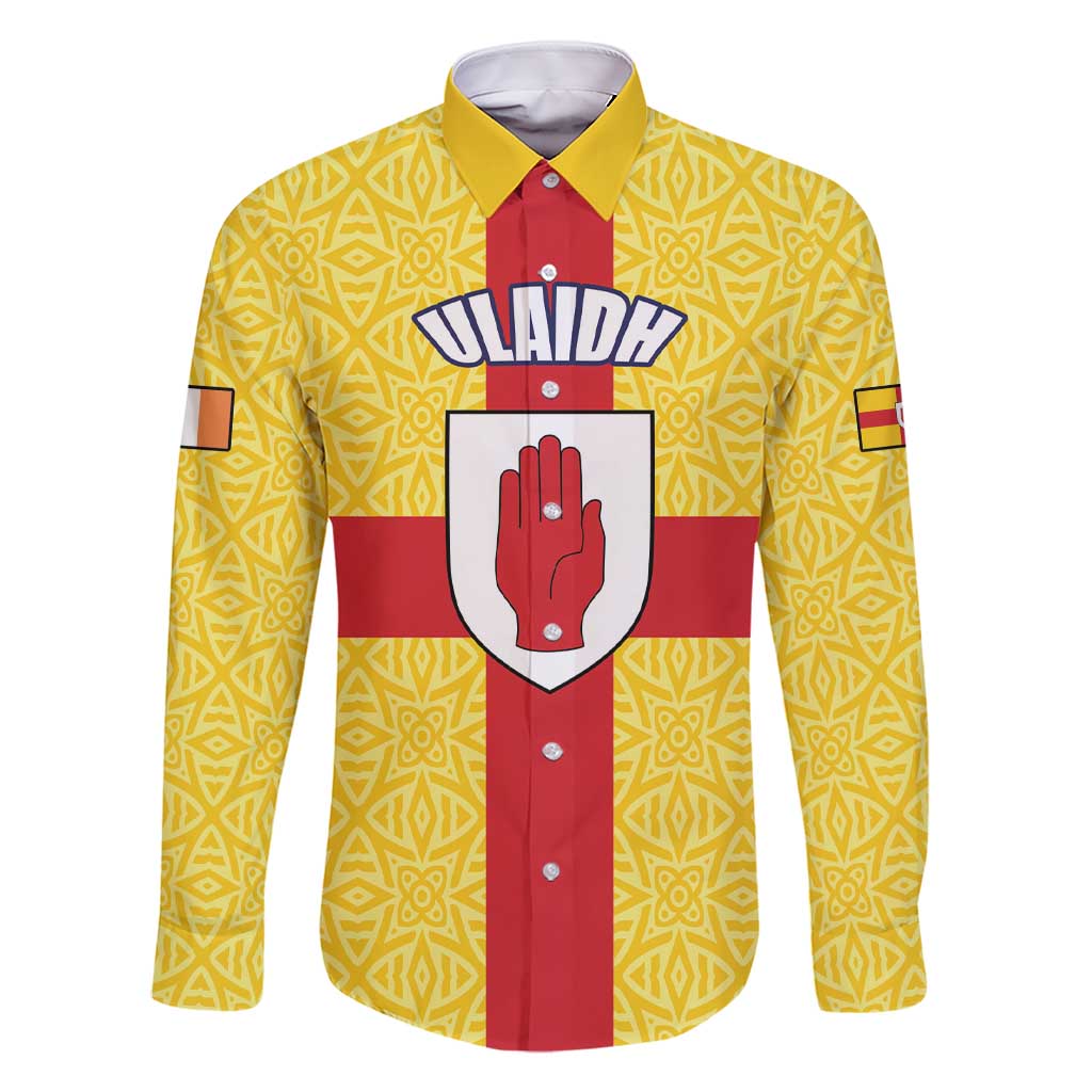 Personalized Ireland Ulster Family Matching Short Sleeve Bodycon Dress and Hawaiian Shirt Ulaidh Flag With Celtic Patern