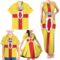Personalized Ireland Ulster Family Matching Tank Maxi Dress and Hawaiian Shirt Ulaidh Flag With Celtic Patern