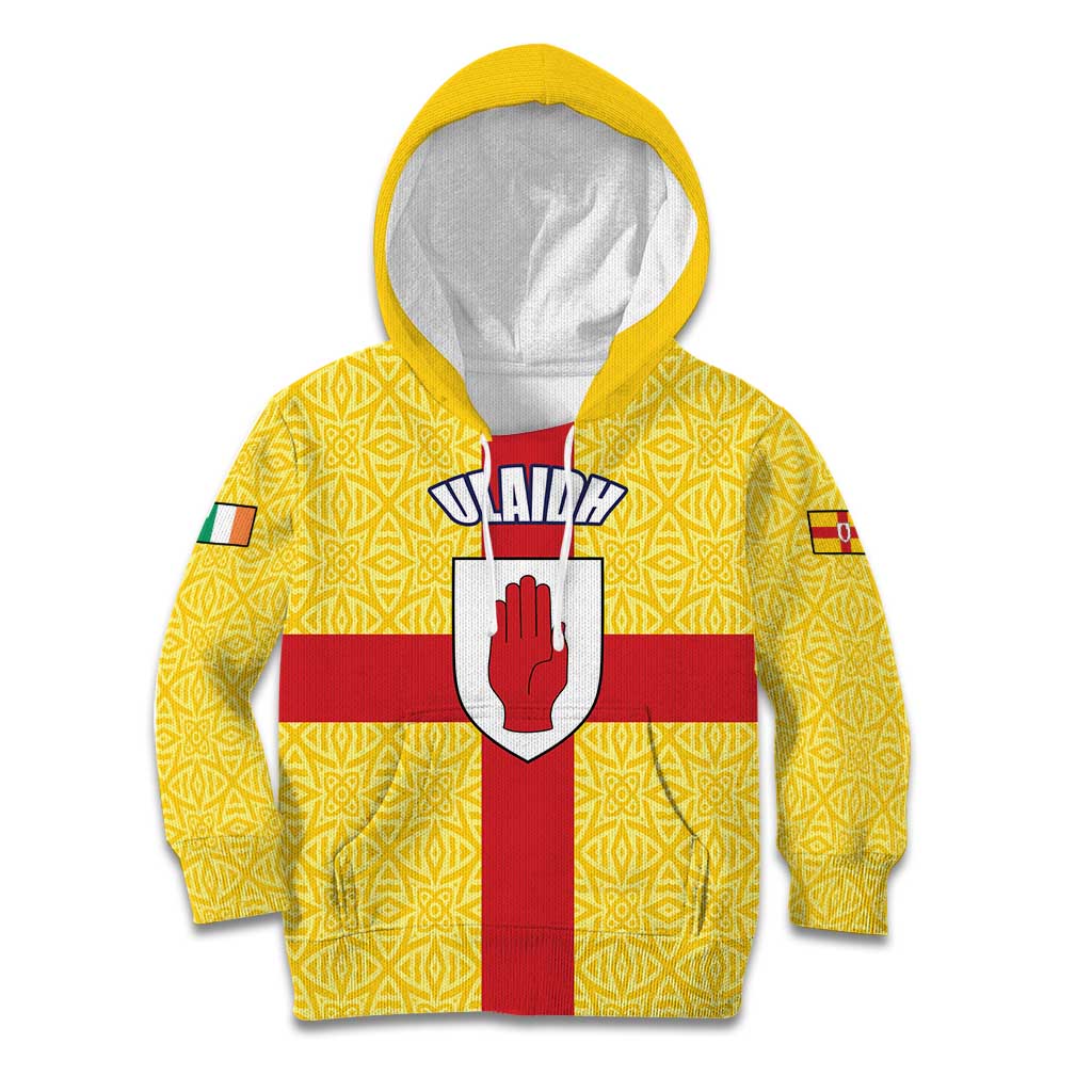 Personalized Ireland Ulster Kid Hoodie Ulaidh Flag With Celtic Patern