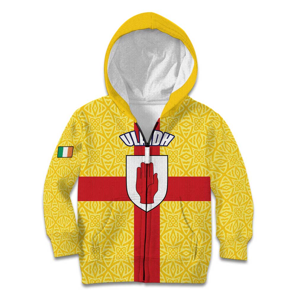 Personalized Ireland Ulster Kid Hoodie Ulaidh Flag With Celtic Patern