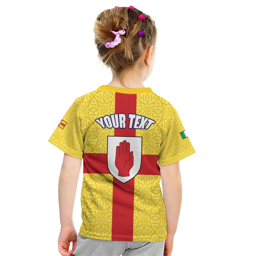 Personalized Ireland Ulster Kid T Shirt Ulaidh Flag With Celtic Patern