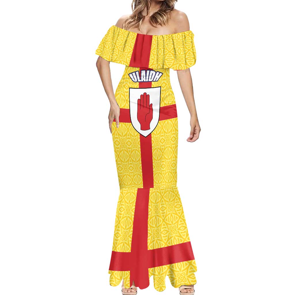 Personalized Ireland Ulster Mermaid Dress Ulaidh Flag With Celtic Patern