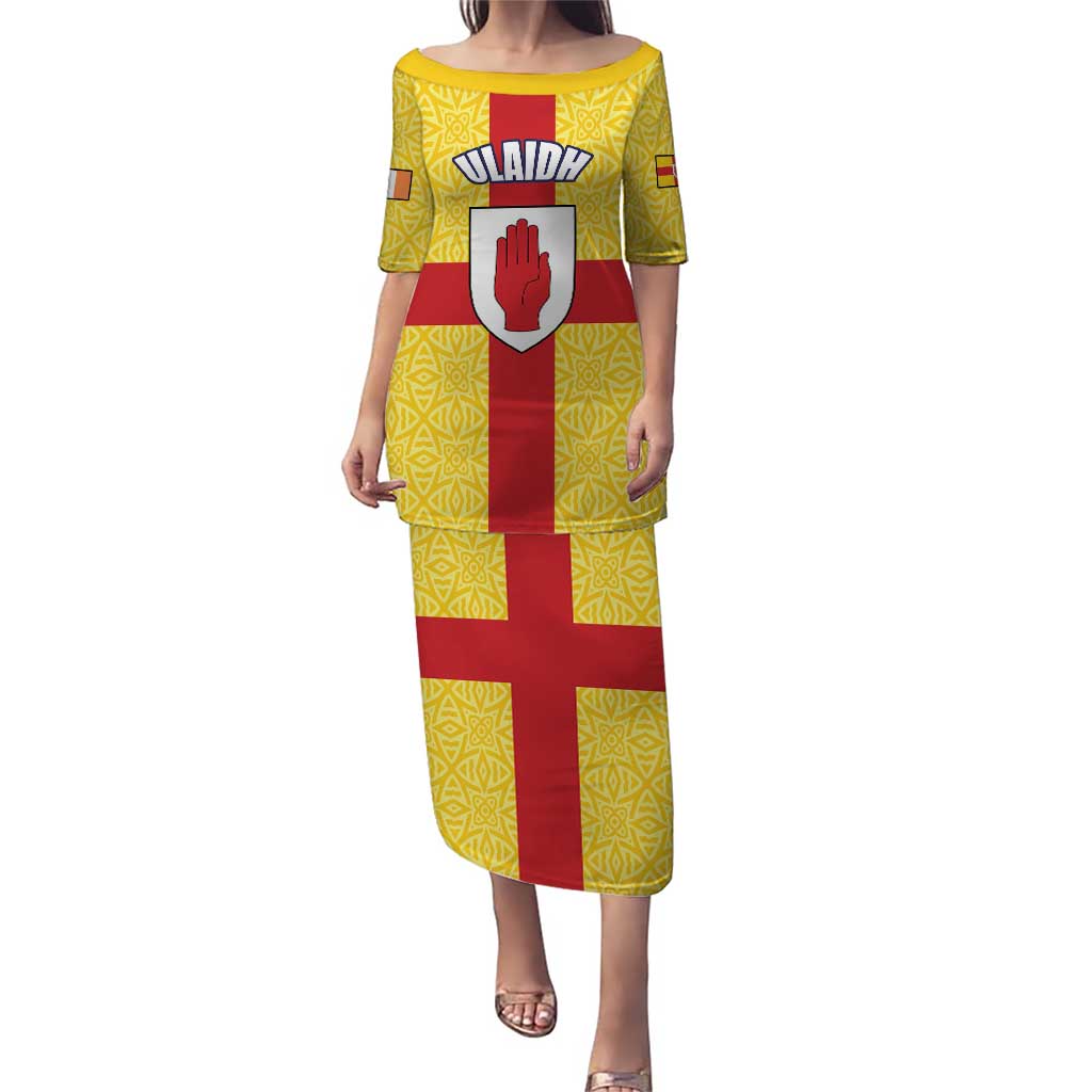 Personalized Ireland Ulster Puletasi Ulaidh Flag With Celtic Patern