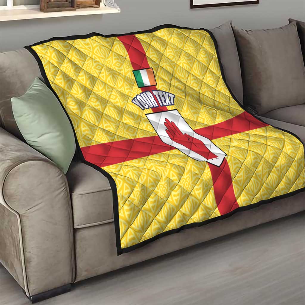 Personalized Ireland Ulster Quilt Ulaidh Flag With Celtic Patern