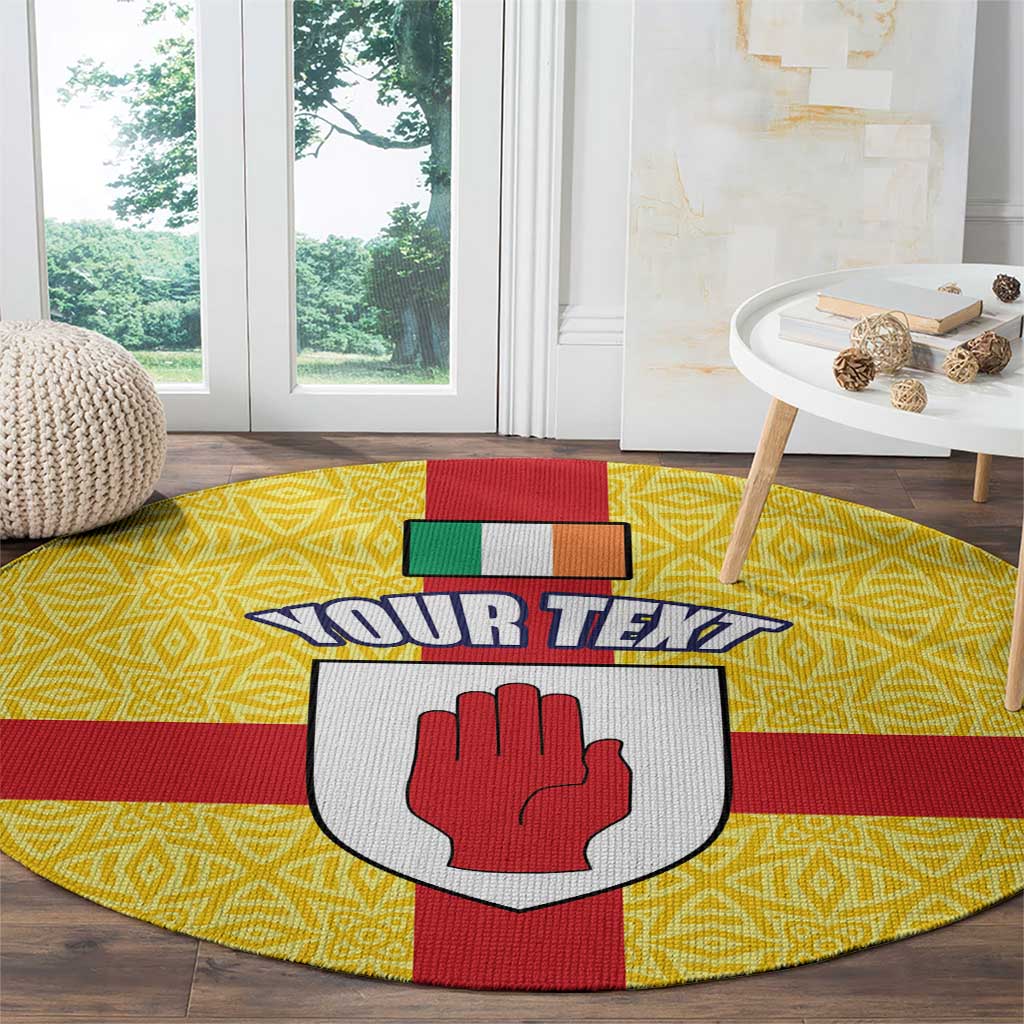 Personalized Ireland Ulster Round Carpet Ulaidh Flag With Celtic Patern
