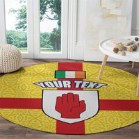 Personalized Ireland Ulster Round Carpet Ulaidh Flag With Celtic Patern