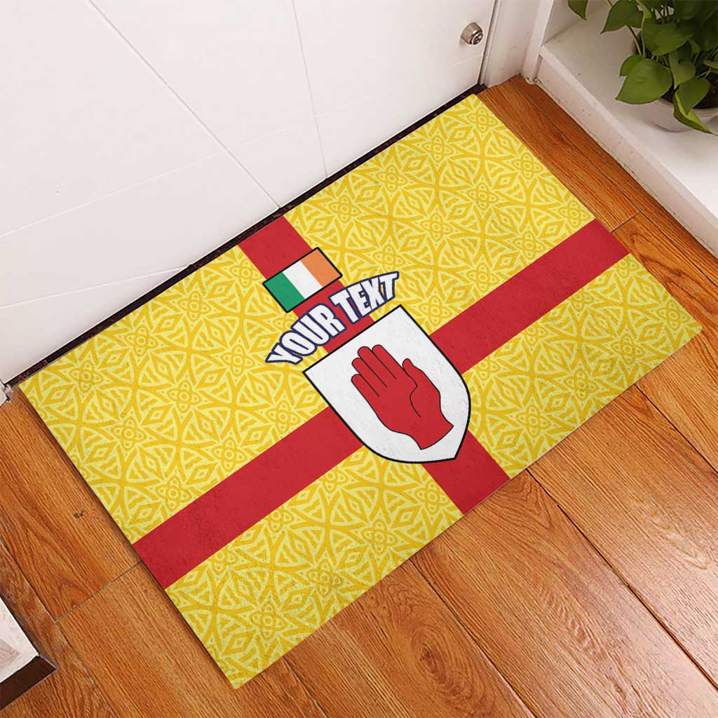 Personalized Ireland Ulster Rubber Doormat Ulaidh Flag With Celtic Patern