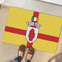 Personalized Ireland Ulster Rubber Doormat Ulaidh Flag With Celtic Patern