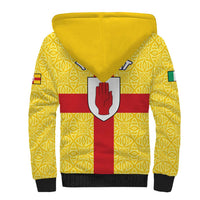 Personalized Ireland Ulster Sherpa Hoodie Ulaidh Flag With Celtic Patern