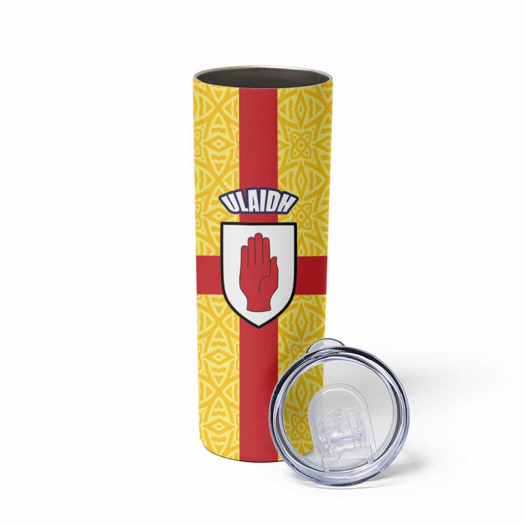 Personalized Ireland Ulster Skinny Tumbler Ulaidh Flag With Celtic Patern
