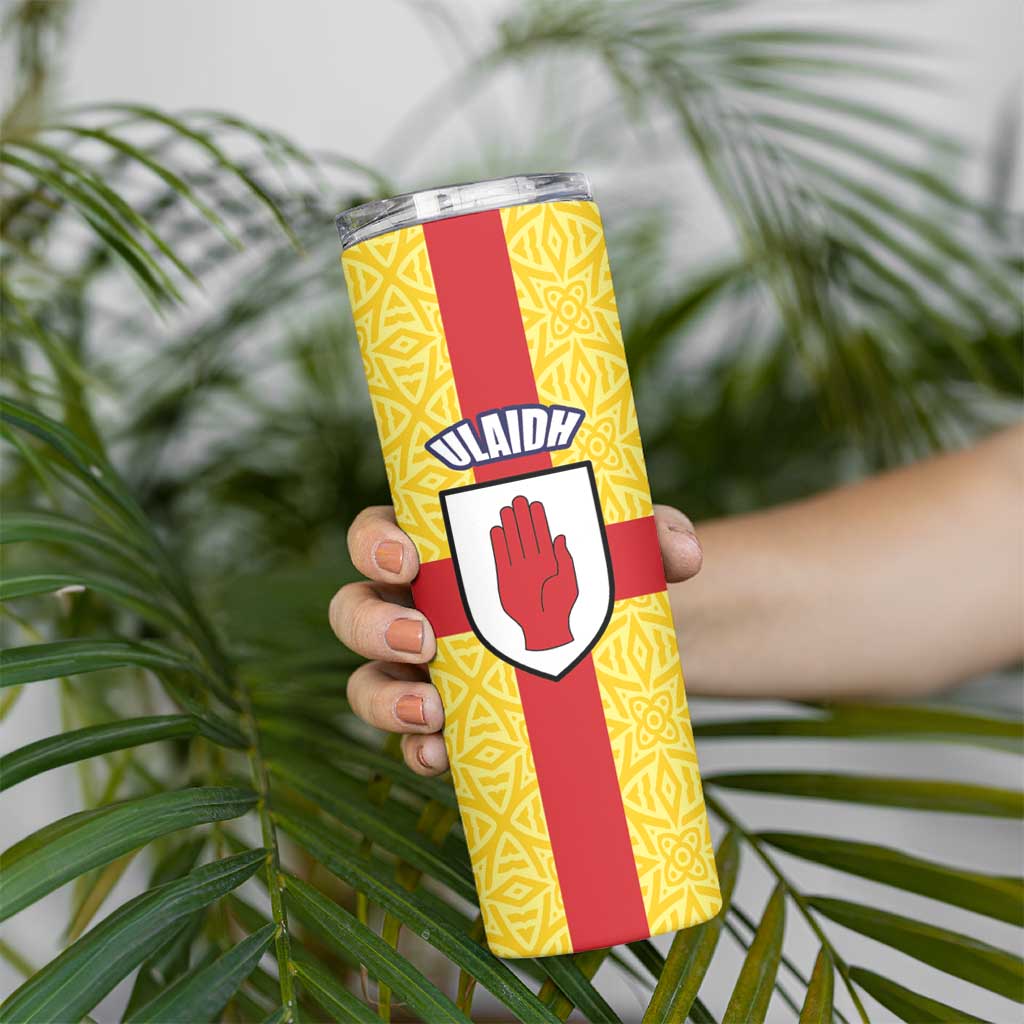 Personalized Ireland Ulster Skinny Tumbler Ulaidh Flag With Celtic Patern