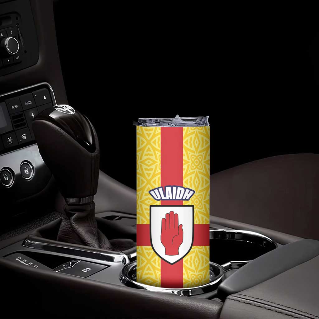 Personalized Ireland Ulster Skinny Tumbler Ulaidh Flag With Celtic Patern