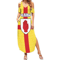 Personalized Ireland Ulster Summer Maxi Dress Ulaidh Flag With Celtic Patern