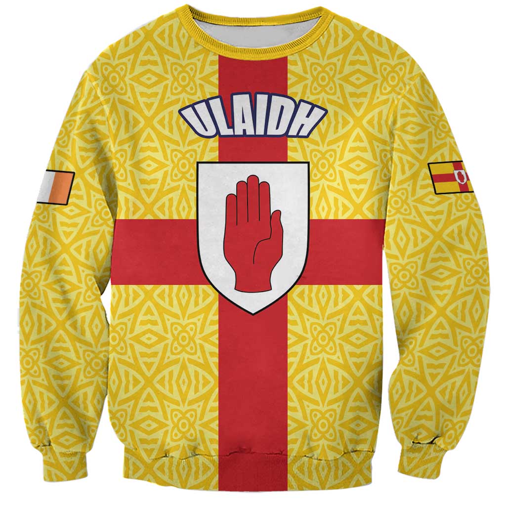 Personalized Ireland Ulster Sweatshirt Ulaidh Flag With Celtic Patern