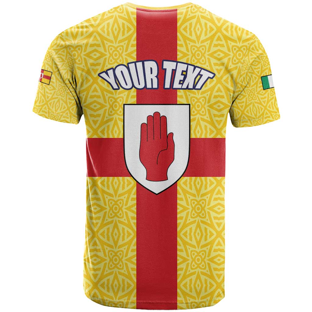 Personalized Ireland Ulster T Shirt Ulaidh Flag With Celtic Patern