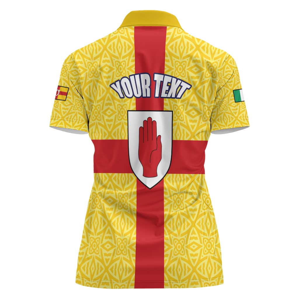 Personalized Ireland Ulster Women Polo Shirt Ulaidh Flag With Celtic Patern