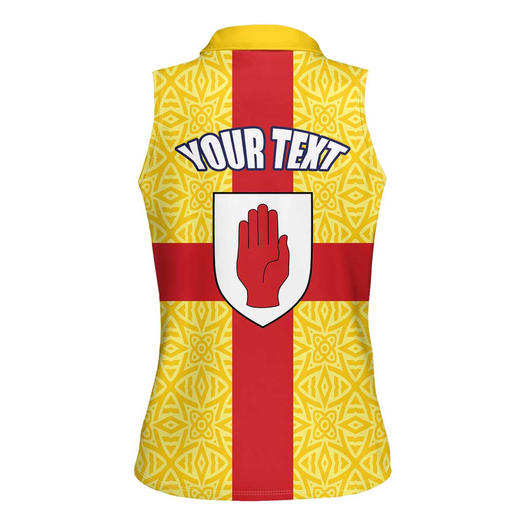 Personalized Ireland Ulster Women Sleeveless Polo Shirt Ulaidh Flag With Celtic Patern