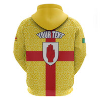 Personalized Ireland Ulster Zip Hoodie Ulaidh Flag With Celtic Patern